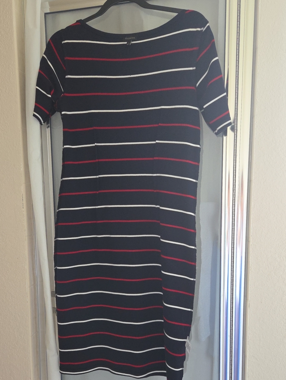 Talbots Navy Stripe Soft Cotton Dress. Women Size Small. - Picture 6 of 7
